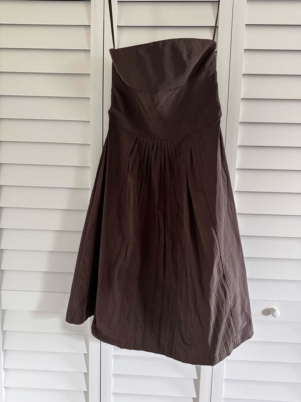 Theory Strapless Brown A-Line Dress